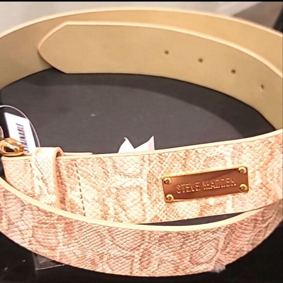 Steve Madden Pink/Gold Snake Skin Belt
